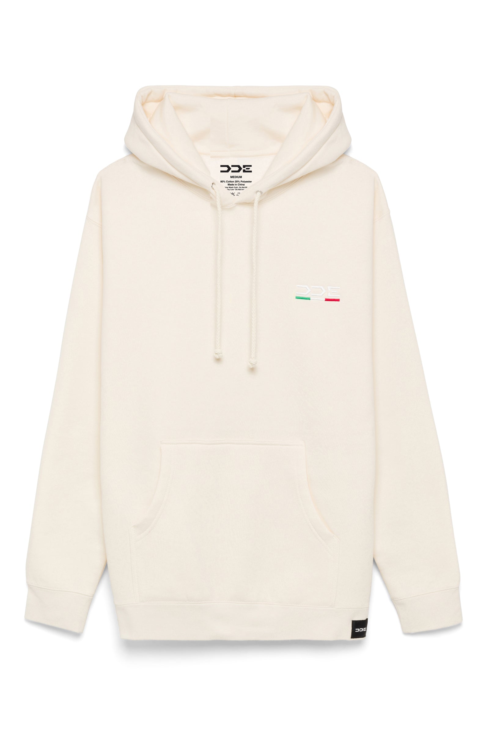 DDE EMBROIDERED HOODIE - CREME
